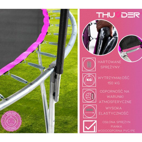 THUNDER OUTDOOR - INSIDE ULTRA 10 FT, PINK - BELSŐ HÁLÓS SPORT TRAMBULIN 312 CM, FEKETE-PINK - Image 6