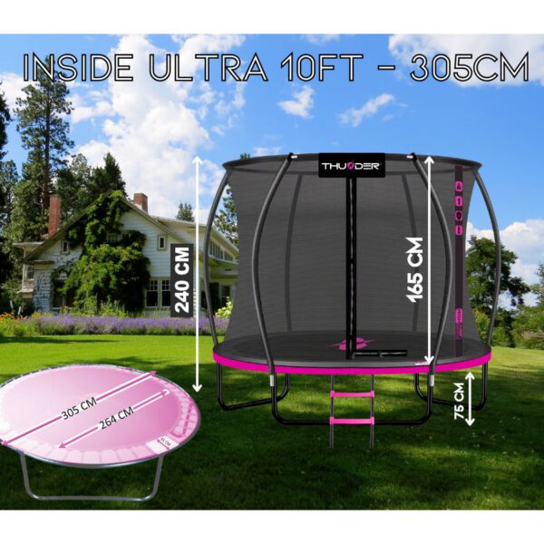 THUNDER OUTDOOR - INSIDE ULTRA 10 FT, PINK - BELSŐ HÁLÓS SPORT TRAMBULIN 312 CM, FEKETE-PINK - Image 5