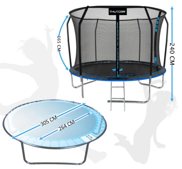 THUNDER OUTDOOR - INSIDE ELITE 10 FT, BLUE - BELSŐ HÁLÓS SPORT TRAMBULIN 312 CM, FEKETE-KÉK - Image 3