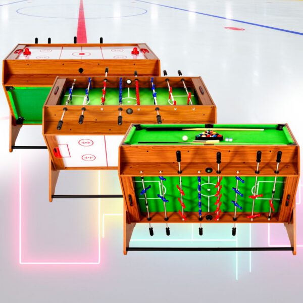 THUNDER - SMART SWIVEL GAME TABLE - 3 AZ 1-BEN FORGATHATÓ BILIÁRD-, CSOCSÓ- ÉS LÉGHOKI ASZTAL - Image 2