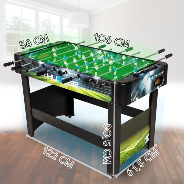 THUNDER - LIGHT FOOSBALL TABLE - KOMPAKT CSOCSÓASZTAL - 122 X 61 X 81 CM - Image 6