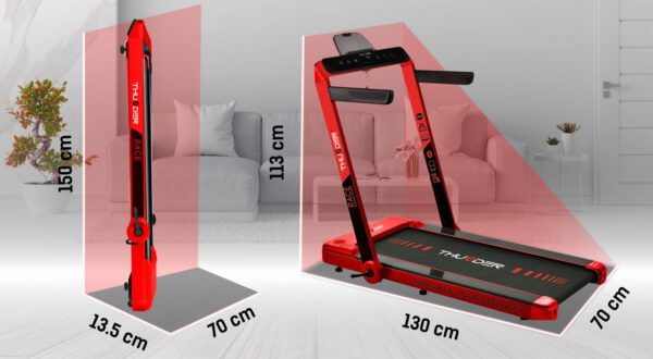 THUNDER - RACE - RED EDITION - KOMPAKT FUTÓPAD 14 KM/H VÉGSEBESSÉGGEL, 130 KG TESTSÚLYIG, PIROS-FEKETE - Image 11