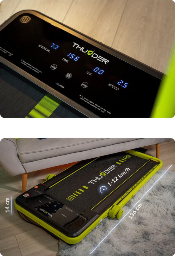 THUNDER - IMPACT - LIME EDITION - KOMPAKT FUTÓPAD 12 KM/H VÉGSEBESSÉGGEL, 130 KG TESTSÚLYIG, NEONZÖLD - Image 5