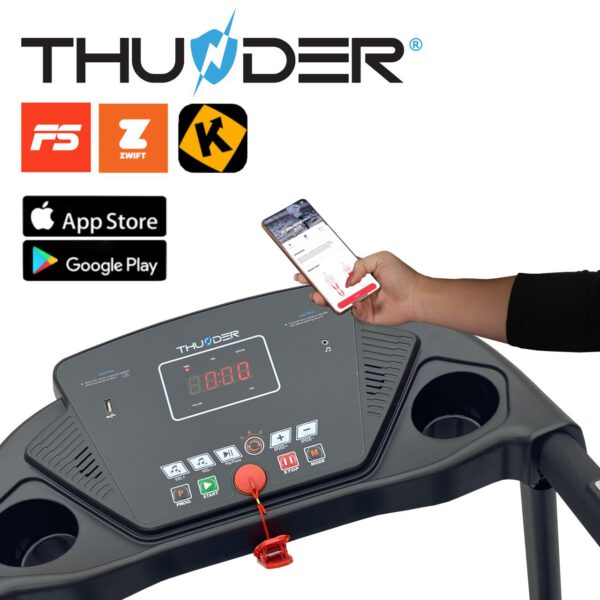 THUNDER - STARTER - DÖNTHETŐ FUTÓFELÜLETŰ OTTHONI FUTÓPAD 10 KM/H VÉGSEBESSÉGGEL, 90 KG TESTSÚLYIG - Image 8