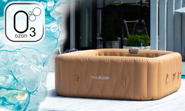 THUNDER - FRAPPE SPA - VÍZMELEGÍTŐS FELFÚJHATÓ HIDROMASSZÁZS MEDENCE 130 FÚVÓKÁS JACUZZI RENDSZERREL - 185 X 185 X 65 CM - Image 8