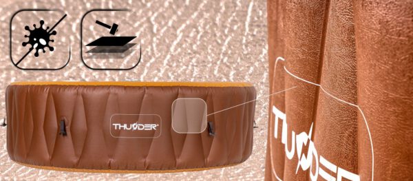 THUNDER - MOCHA SPA - VÍZMELEGÍTŐS FELFÚJHATÓ HIDROMASSZÁZS MEDENCE 130 FÚVÓKÁS JACUZZI RENDSZERREL - 205 X 65 CM - Image 2
