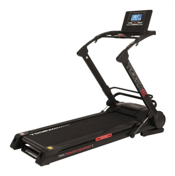 TOORX FITNESS - TRX POWER COMPACT S READY2RUN - FÉLPROFESSZIONÁLIS PRÉMIUM OTTHONI FUTÓPAD - MAX 5 LE, MAX 20 KM/H + AJÁNDÉK TOORX-FST EDZŐHEVEDER KÉSZLET