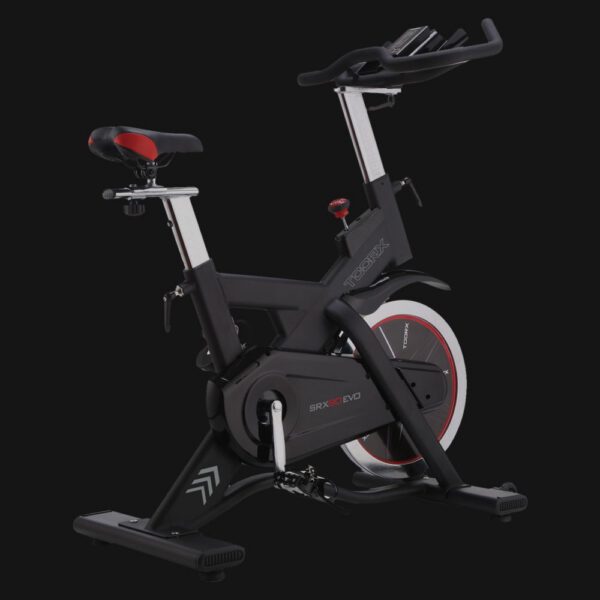 TOORX FITNESS - SRX 80 EVO SPIN BIKE SPINNING KERÉKPÁR INTENZÍV OTTHONI HASZNÁLATRA, 24 KG LENDKERÉK