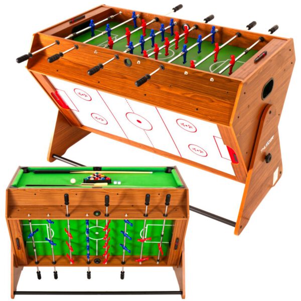 THUNDER - SMART SWIVEL GAME TABLE - 3 AZ 1-BEN FORGATHATÓ BILIÁRD-, CSOCSÓ- ÉS LÉGHOKI ASZTAL