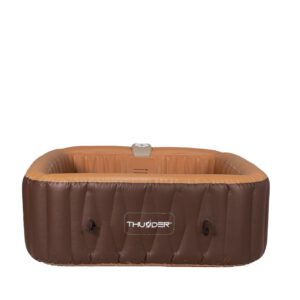 THUNDER - BREVE SPA - VÍZMELEGÍTŐS FELFÚJHATÓ HIDROMASSZÁZS MEDENCE 130 FÚVÓKÁS JACUZZI RENDSZERREL - 185 X 185 X 65 CM